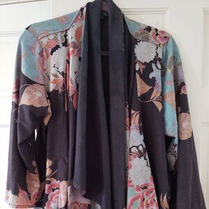 Soft Asian-influenced waterfall jacket/sweater